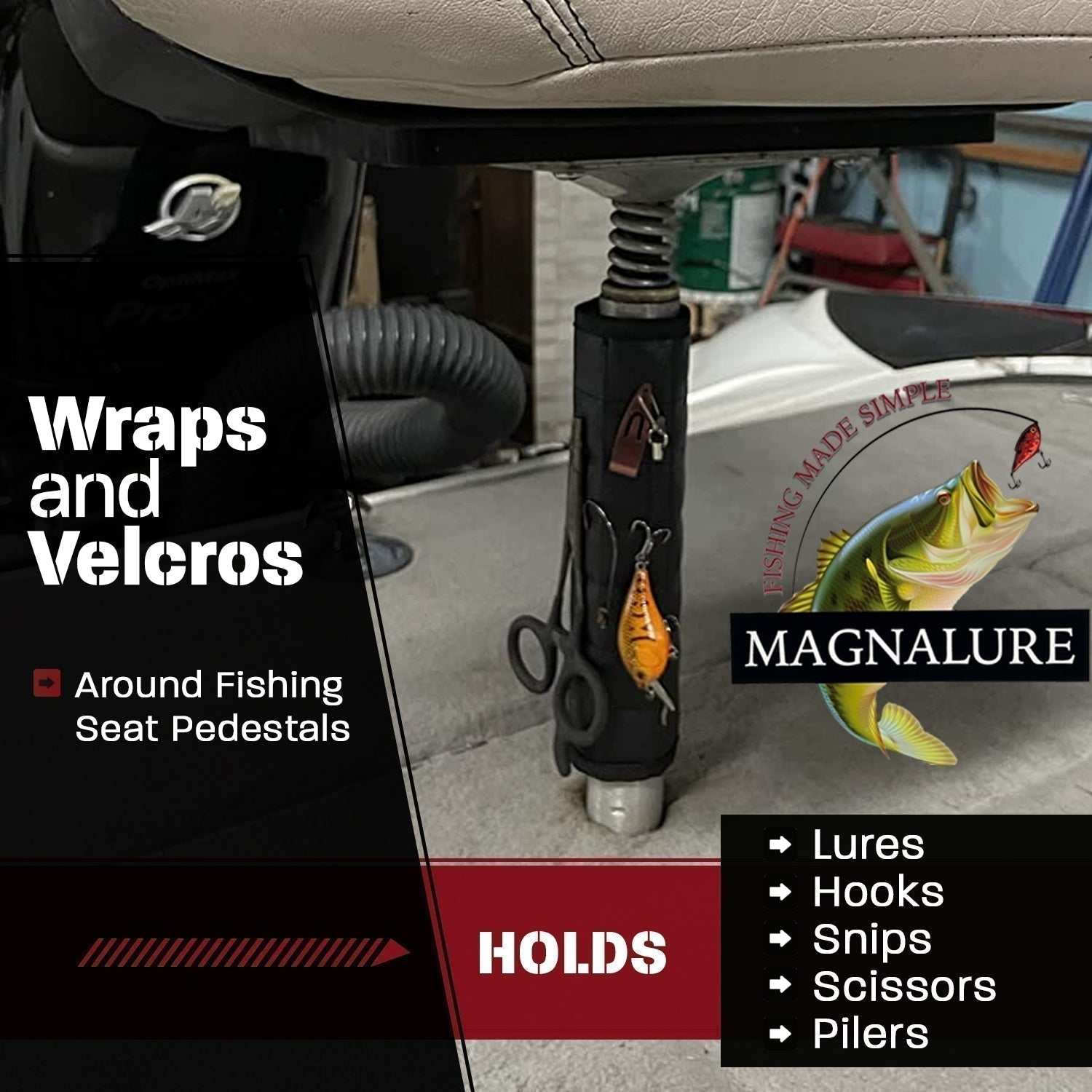 Magnalure Pedestal Wrap for butt seat and standard fishing seats.